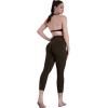 image:imageSustainable Butt Lifting Capri Leggings with Pockets for Women High Waisted No Front Seam Tummy Control Workout Yoga PantsSeal Brown