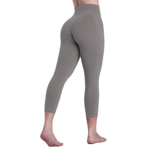 image:imageSustainable Butt Lifting Capri Leggings with Pockets for Women High Waisted No Front Seam Tummy Control Workout Yoga PantsCharcoal Gray