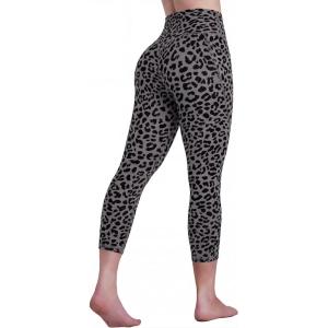 image:imageSustainable Butt Lifting Capri Leggings with Pockets for Women High Waisted No Front Seam Tummy Control Workout Yoga PantsLeopard Charcoal Gray