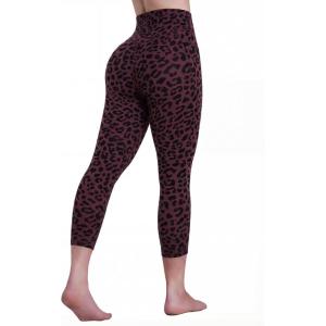 image:imageSustainable Butt Lifting Capri Leggings with Pockets for Women High Waisted No Front Seam Tummy Control Workout Yoga PantsLeopard Chocolate Brown