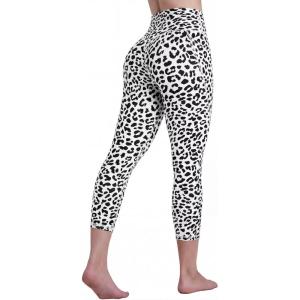 image:imageSustainable Butt Lifting Capri Leggings with Pockets for Women High Waisted No Front Seam Tummy Control Workout Yoga PantsLeopard White