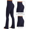 image:imageSunzel No Front Seam Flare Leggings for Women with Pockets Hidden Butt Lifting Scrunch Tummy Control Mini Flared Yoga PantsBaritone Blue