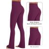 image:imageSunzel No Front Seam Flare Leggings for Women with Pockets Hidden Butt Lifting Scrunch Tummy Control Mini Flared Yoga PantsCherry Red