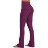 image:imageSunzel No Front Seam Flare Leggings for Women with Pockets Hidden Butt Lifting Scrunch Tummy Control Mini Flared Yoga PantsCherry Red