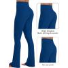 image:imageSunzel No Front Seam Flare Leggings for Women with Pockets Hidden Butt Lifting Scrunch Tummy Control Mini Flared Yoga PantsClassic Blue