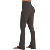 image:imageSunzel No Front Seam Flare Leggings for Women with Pockets Hidden Butt Lifting Scrunch Tummy Control Mini Flared Yoga PantsDeep Brown