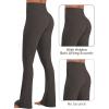 image:imageSunzel No Front Seam Flare Leggings for Women with Pockets Hidden Butt Lifting Scrunch Tummy Control Mini Flared Yoga PantsDeep Brown