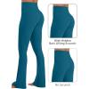 image:imageSunzel No Front Seam Flare Leggings for Women with Pockets Hidden Butt Lifting Scrunch Tummy Control Mini Flared Yoga PantsDeep Lagoon