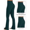 image:imageSunzel No Front Seam Flare Leggings for Women with Pockets Hidden Butt Lifting Scrunch Tummy Control Mini Flared Yoga PantsJasper Green