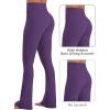 image:imageSunzel No Front Seam Flare Leggings for Women with Pockets Hidden Butt Lifting Scrunch Tummy Control Mini Flared Yoga PantsPurple