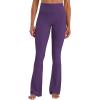 image:imageSunzel No Front Seam Flare Leggings for Women with Pockets Hidden Butt Lifting Scrunch Tummy Control Mini Flared Yoga PantsPurple