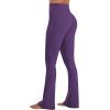 image:imageSunzel No Front Seam Flare Leggings for Women with Pockets Hidden Butt Lifting Scrunch Tummy Control Mini Flared Yoga PantsPurple