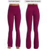 image:imageSunzel No Front Seam Flare Leggings for Women with Pockets Hidden Butt Lifting Scrunch Tummy Control Mini Flared Yoga PantsSangria