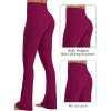image:imageSunzel No Front Seam Flare Leggings for Women with Pockets Hidden Butt Lifting Scrunch Tummy Control Mini Flared Yoga PantsSangria