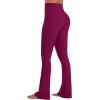 image:imageSunzel No Front Seam Flare Leggings for Women with Pockets Hidden Butt Lifting Scrunch Tummy Control Mini Flared Yoga PantsSangria