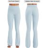 image:imageSunzel No Front Seam Flare Leggings for Women with Pockets Hidden Butt Lifting Scrunch Tummy Control Mini Flared Yoga PantsSky Blue