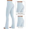 image:imageSunzel No Front Seam Flare Leggings for Women with Pockets Hidden Butt Lifting Scrunch Tummy Control Mini Flared Yoga PantsSky Blue