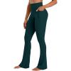 image:imageSunzel No Front Seam Flare Leggings for Women with Pockets Hidden Butt Lifting Scrunch Tummy Control Mini Flared Yoga PantsJasper Green