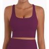 image:imageSunzel Sunzfly Sports Bra for Women Scoop Neck Crisscross Back Padded Low Impact Bras Tops for Workout Yoga GymCherry Red