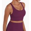 image:imageSunzel Sunzfly Sports Bra for Women Scoop Neck Crisscross Back Padded Low Impact Bras Tops for Workout Yoga GymCherry Red