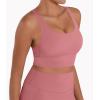 image:imageSunzel Sunzfly Sports Bra for Women Scoop Neck Crisscross Back Padded Low Impact Bras Tops for Workout Yoga GymRose Pink