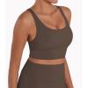 image:imageSunzel Sunzfly Sports Bra for Women Scoop Neck Crisscross Back Padded Low Impact Bras Tops for Workout Yoga GymSeal Brown