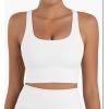 image:imageSunzel Sunzfly Sports Bra for Women Scoop Neck Crisscross Back Padded Low Impact Bras Tops for Workout Yoga GymWhite