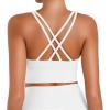 image:imageSunzel Sunzfly Sports Bra for Women Scoop Neck Crisscross Back Padded Low Impact Bras Tops for Workout Yoga GymWhite