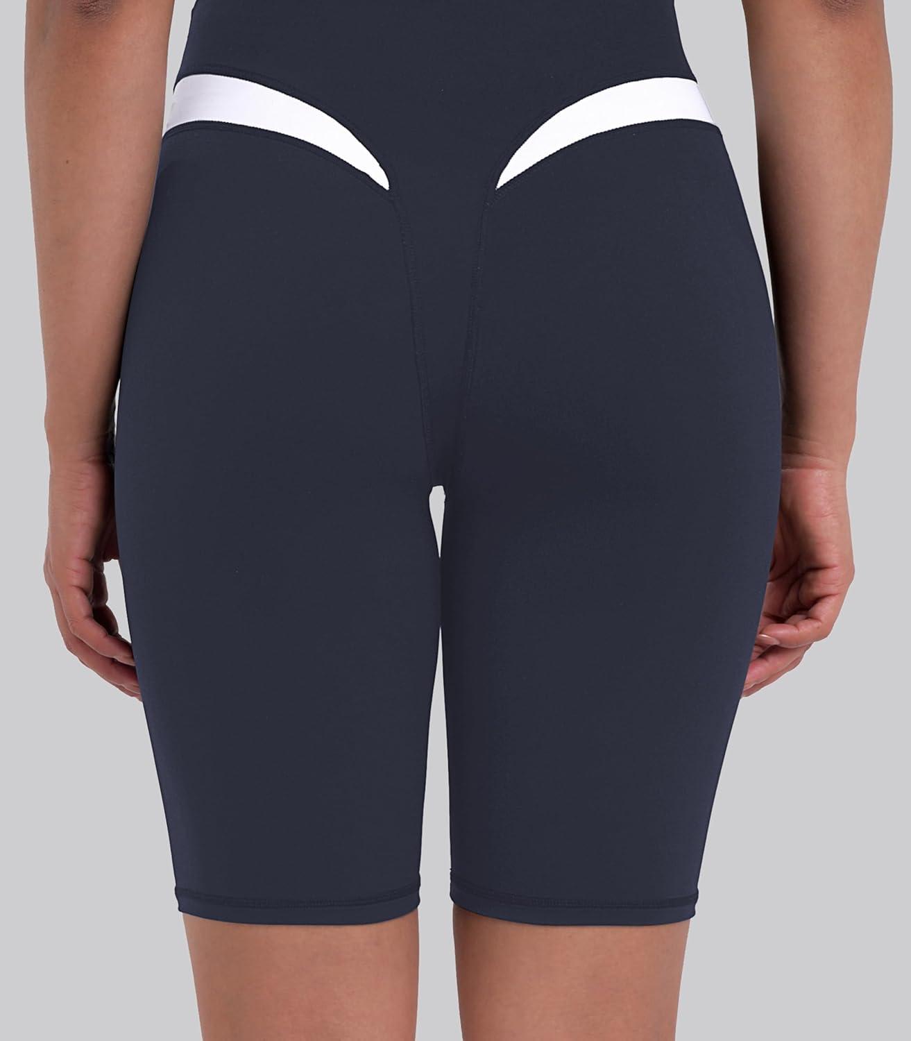 image:imageSunzel Womens Color Block Biker Shorts  9 High Waist Tummy Control Yoga Workout Stretchy Shorts for Gym Running AthleticAsh Blue