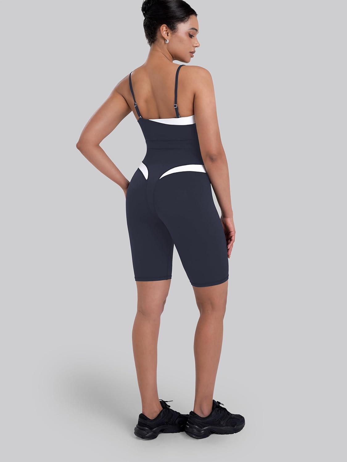 image:imageSunzel Womens Color Block Biker Shorts  9 High Waist Tummy Control Yoga Workout Stretchy Shorts for Gym Running AthleticAsh Blue