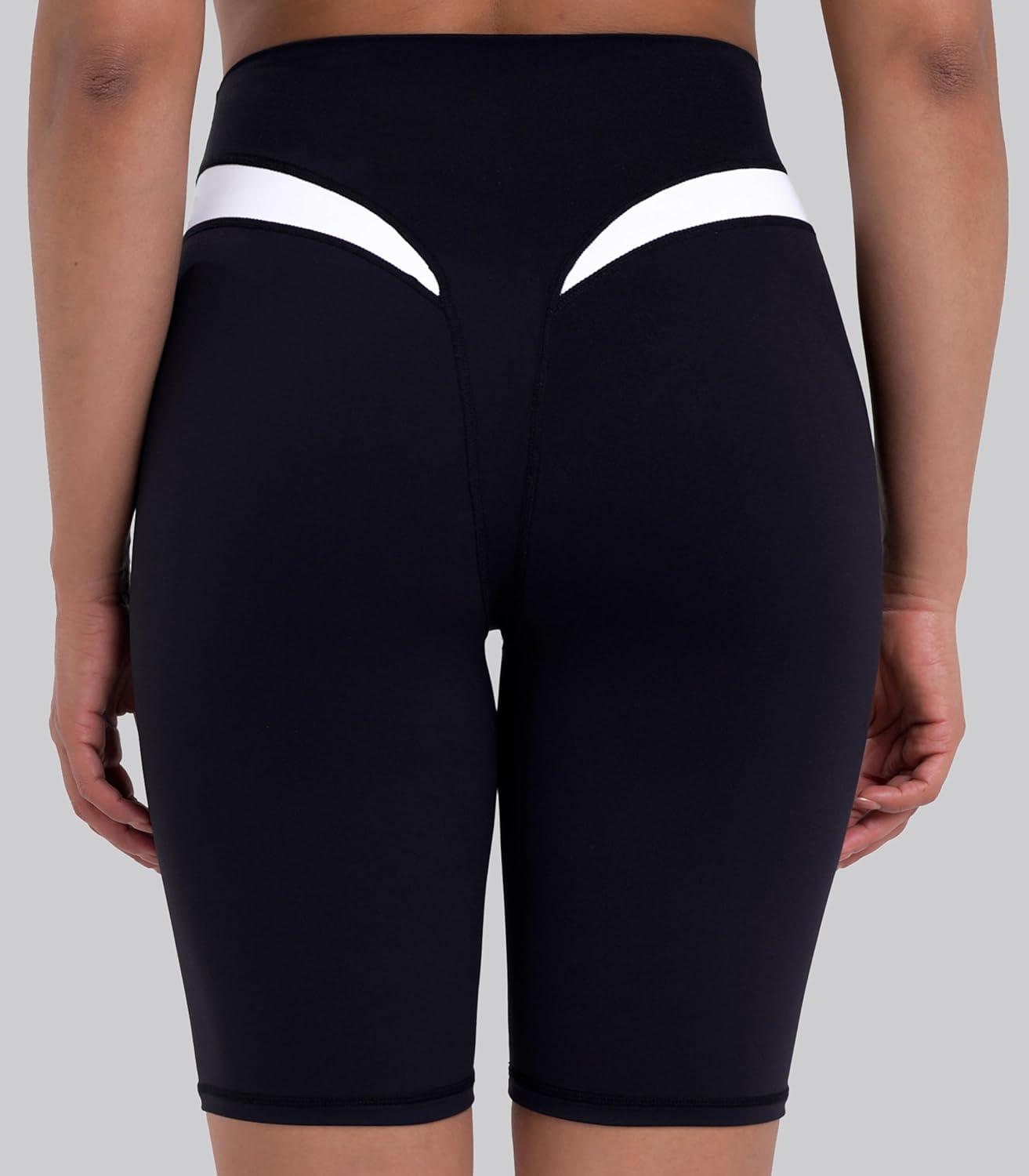 image:imageSunzel Womens Color Block Biker Shorts  9 High Waist Tummy Control Yoga Workout Stretchy Shorts for Gym Running AthleticBlack