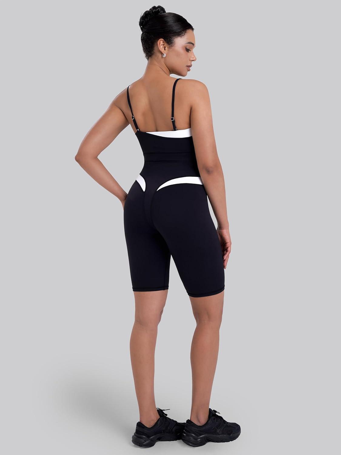 image:imageSunzel Womens Color Block Biker Shorts  9 High Waist Tummy Control Yoga Workout Stretchy Shorts for Gym Running AthleticBlack