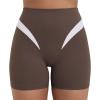 image:imageSunzel Colorblock Biker Shorts Women High Waist Tummy Control  Buttery Soft Squat Proof No Front Seam Workout Spandex ShortsSeal Brown