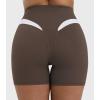 image:imageSunzel Colorblock Biker Shorts Women High Waist Tummy Control  Buttery Soft Squat Proof No Front Seam Workout Spandex ShortsSeal Brown