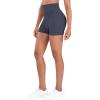 image:imageSunzel Hidden Butt Lifting Scrunch Biker Shorts 4No Front Seam High Waist Tummy Control Yoga Workout Gym Shorts with PocketsAsh Blue