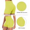 image:imageSunzel Hidden Butt Lifting Scrunch Biker Shorts 4No Front Seam High Waist Tummy Control Yoga Workout Gym Shorts with PocketsDeep Bright Yellow