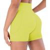 image:imageSunzel Hidden Butt Lifting Scrunch Biker Shorts 4No Front Seam High Waist Tummy Control Yoga Workout Gym Shorts with PocketsDeep Bright Yellow