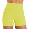 image:imageSunzel Hidden Butt Lifting Scrunch Biker Shorts 4No Front Seam High Waist Tummy Control Yoga Workout Gym Shorts with PocketsDeep Bright Yellow
