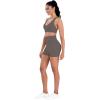image:imageSunzel Hidden Butt Lifting Scrunch Biker Shorts 4No Front Seam High Waist Tummy Control Yoga Workout Gym Shorts with PocketsDeep Euro Grey
