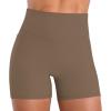 image:imageSunzel Hidden Butt Lifting Scrunch Biker Shorts 4No Front Seam High Waist Tummy Control Yoga Workout Gym Shorts with PocketsMocha