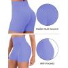 image:imageSunzel Hidden Butt Lifting Scrunch Biker Shorts 4No Front Seam High Waist Tummy Control Yoga Workout Gym Shorts with PocketsPeriwinkle