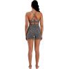 image:imageSunzel Hidden Butt Lifting Scrunch Biker Shorts Women with Pockets Crossover High Waist Yoga Gym Workout Tummy Control ShortsLeopard Charcoal Gray