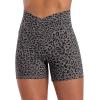 image:imageSunzel Hidden Butt Lifting Scrunch Biker Shorts Women with Pockets Crossover High Waist Yoga Gym Workout Tummy Control ShortsLeopard Charcoal Gray