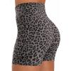 image:imageSunzel Hidden Butt Lifting Scrunch Biker Shorts Women with Pockets Crossover High Waist Yoga Gym Workout Tummy Control ShortsLeopard Charcoal Gray