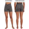 image:imageSunzel Hidden Butt Lifting Scrunch Biker Shorts Women with Pockets Crossover High Waist Yoga Gym Workout Tummy Control ShortsLeopard Charcoal Gray