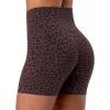 image:imageSunzel Hidden Butt Lifting Scrunch Biker Shorts Women with Pockets Crossover High Waist Yoga Gym Workout Tummy Control ShortsLeopard Chocolate Brown