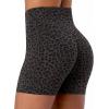 image:imageSunzel Hidden Butt Lifting Scrunch Biker Shorts Women with Pockets Crossover High Waist Yoga Gym Workout Tummy Control ShortsLeopard Seal Brown