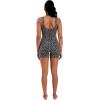 image:imageSunzel Sunlissia Hidden Butt Lifting Scrunch Biker Shorts Women Crossover High Waist Workout Shorts with Tummy ControlLeopard Charcoal Gray