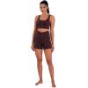 image:imageSunzel Sunlissia Hidden Butt Lifting Scrunch Biker Shorts Women Crossover High Waist Workout Shorts with Tummy ControlLeopard Chocolate Brown