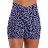 image:imageSunzel Sunlissia Hidden Butt Lifting Scrunch Biker Shorts Women Crossover High Waist Workout Shorts with Tummy ControlLeopard Periwinkle